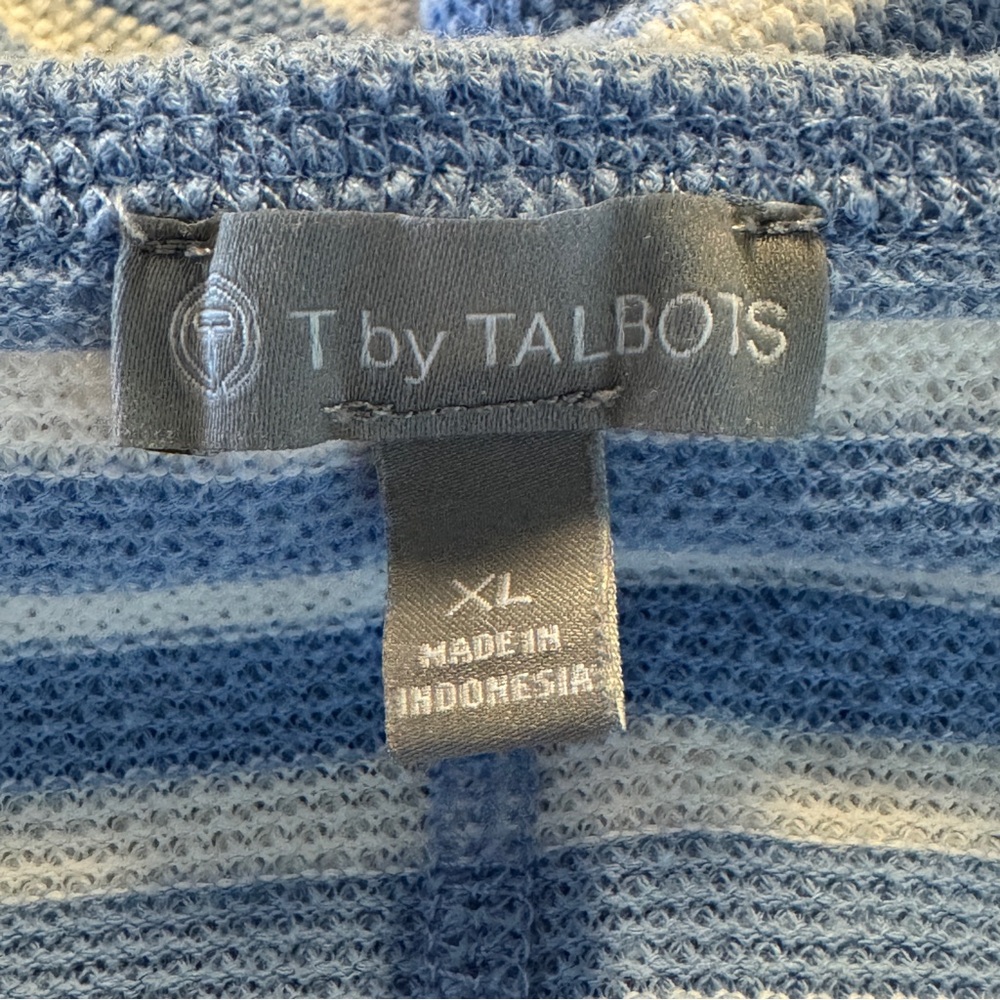 Talbots Striped Blue and White Top Size XL - Picture 6 of 6